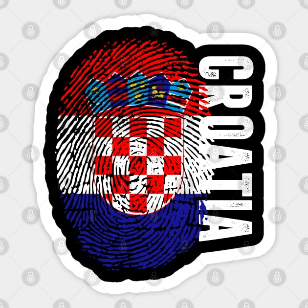 Croatia Flag Fingerprint My Story DNA Croatian Sticker by Your Culture & Merch